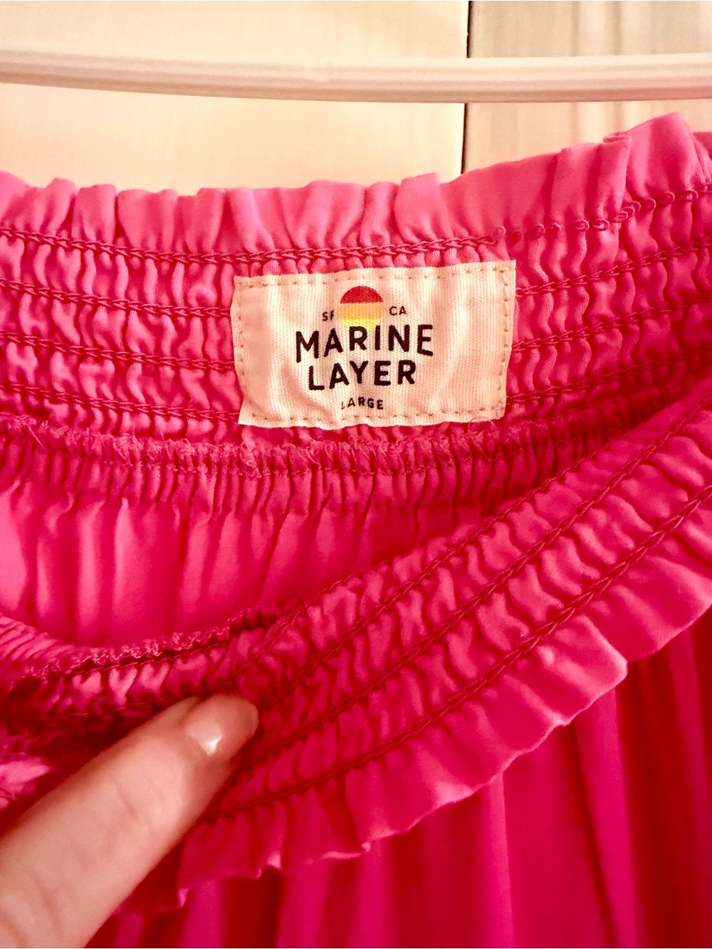 Marine Layer Colorblock Tiered Maxi Skirt Pink Orange Red Size Large